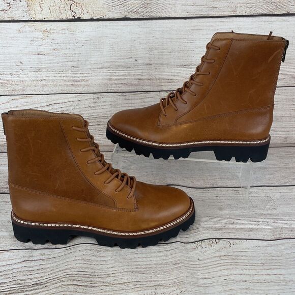 Madewell Shoes - Madewell The Citywalk Lugsole Lace Boots Sz 6 Brown Leather